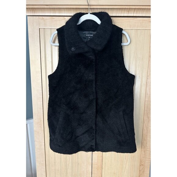 Eileen Fisher Suri Alpaca Vest Black button front size XS - Picture 1 of 9